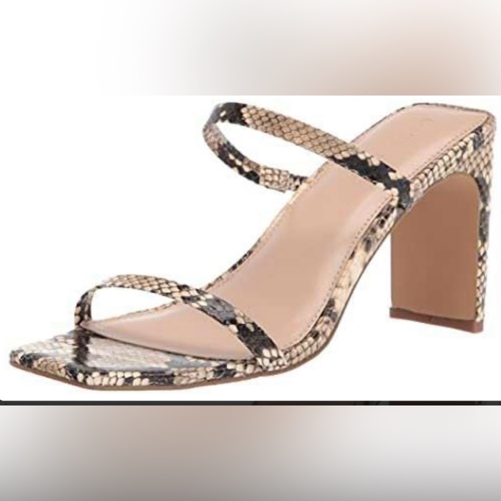 Avery square toe two strapped high strap high heeled sandal